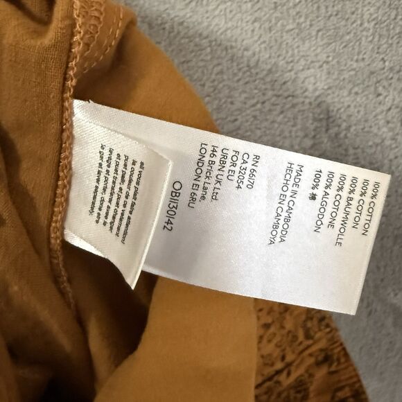 Anthropologie Pants Small Yellow Marigold Paper Bag Waist Belted Malin Cuffed - Picture 11 of 12